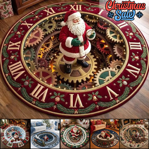 Santa claus christmas rug - 3d,