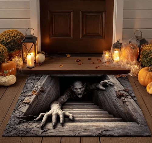 Halloween door mat optical - door,