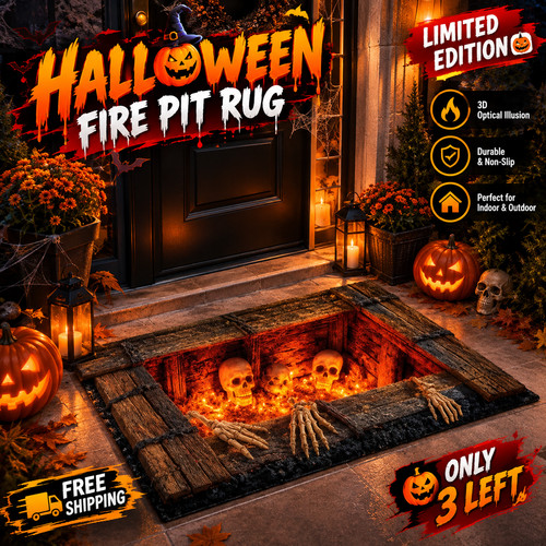 Skeleton pit halloween rug - 3d,