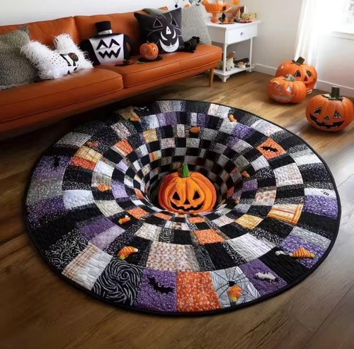 Halloween round rug ghost - 3d, rug,