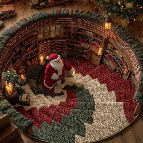 Christmas santa library - christmas,
