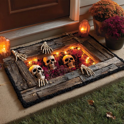 Skeleton pit halloween - 3d, rug