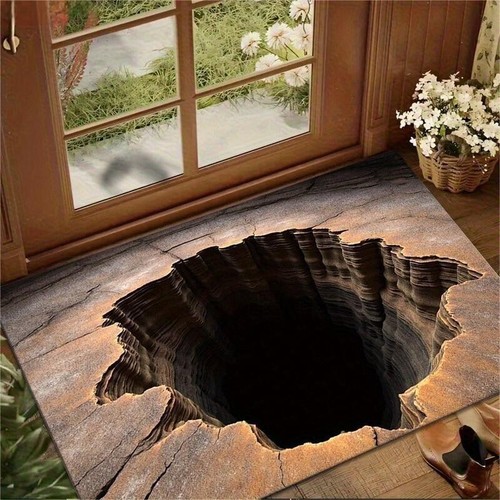 Optical illusion abyss rug - 3d,