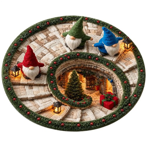 Christmas gnome round - gnome,