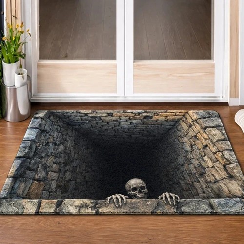 Halloween door mat optical - door,