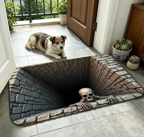 Halloween door mat optical - mat, 3d