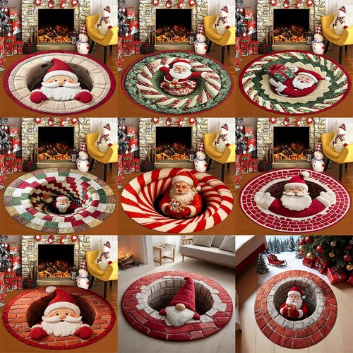 Christmas round rug santa - rug, 3d