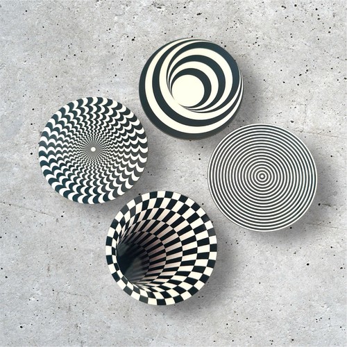 Optical illusion coasters set - coasters,