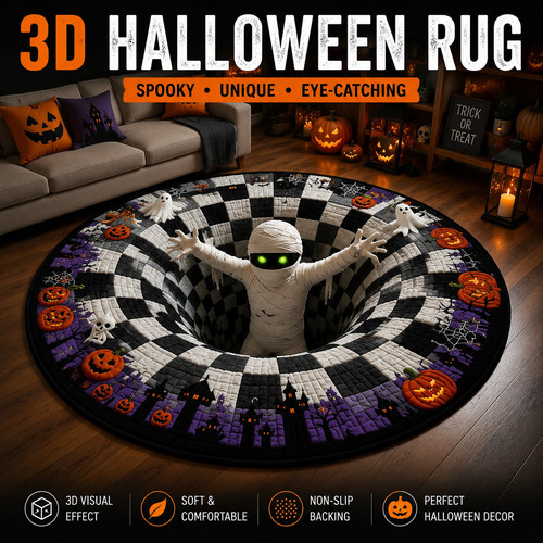 Halloween rug ghost skeleton - ghost,