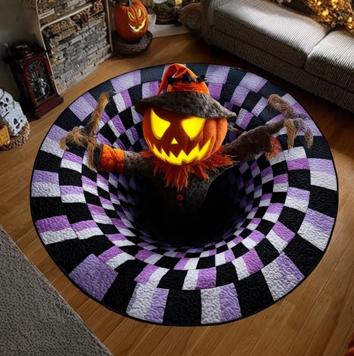 Halloween round rug spooky - round,