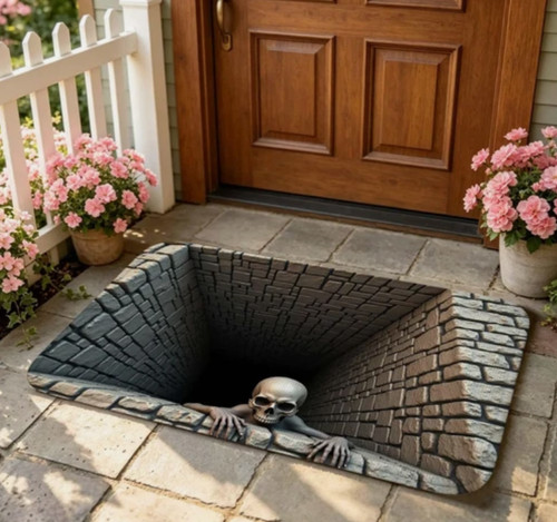 Halloween door mat optical - door,