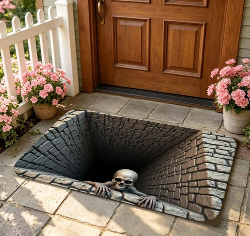 Halloween door mat - door, 3d